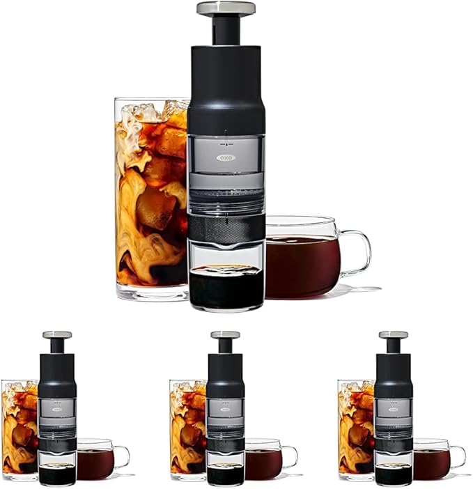 OXO Brew Rapid Brewer - Portable Coffee MakerFast Manual Hot &amp Cold BrewSmall Handheld BrewerCompact Travel Coffee Maker(Pack of 4)