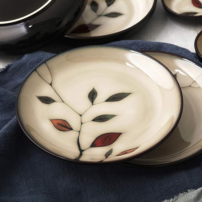 Ceramics Dinnerware Set with 18-PieceBowl/Dish/Spoon|Dinner SetsLeaf Pattern Porcelain Combination Set