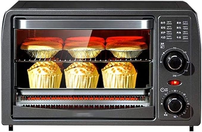 Convection Countertop Toaster Oven bake fry meals desserts grill rack baking pan Digital display non-stick interior Matte Black