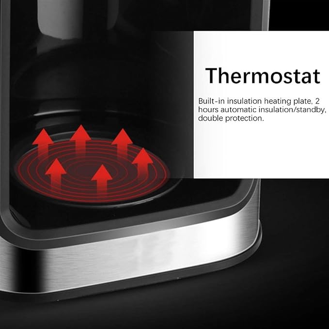 JITUIHOM 1.2L Automatic Espresso Coffee Machine with Grinder - Drip Maker for Home and Office 110V/1000W