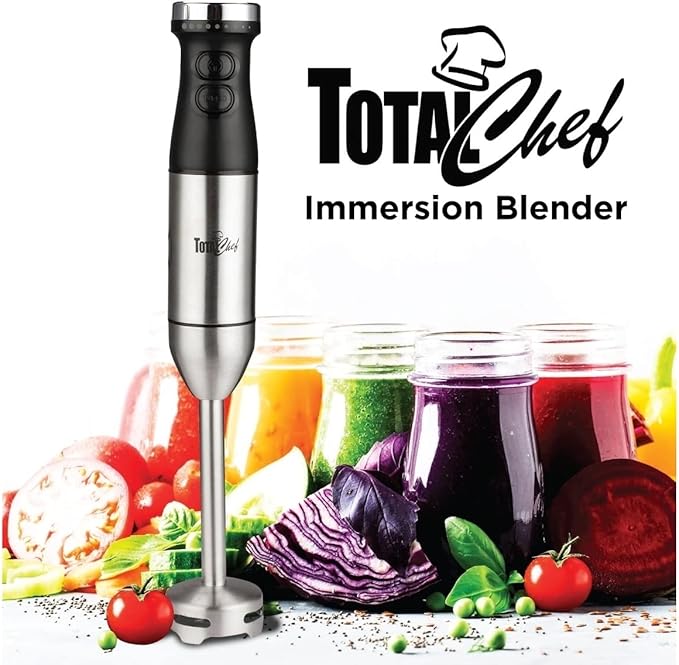 Unknown1 Total Chef Variable Speed Hand Blender with Turbo Boost Watt Grey Plastic Stainless Steel Multiple Speeds