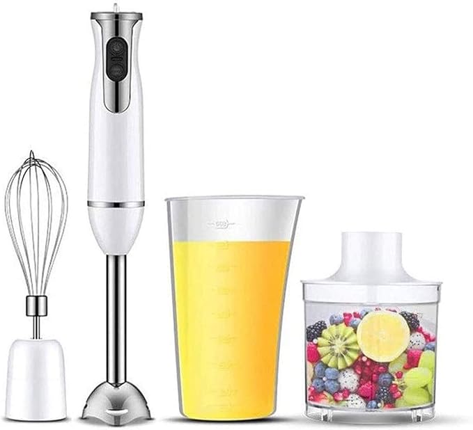 Immersion Blender 400W Hand Blender 4-in-1 Hand Blender Set Includes Stainless Steel Stick Blender Chopper Beaker Milk Frother and Whisk BPA-Free