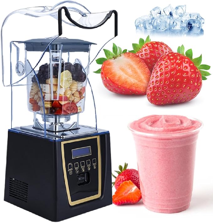Commercial Countertop Blenders 68 oz Jar Blender Combo Stainless Steel 9 Speed &amp 5 Functions Blender for Shakes Smoothies and Crush Ice110V