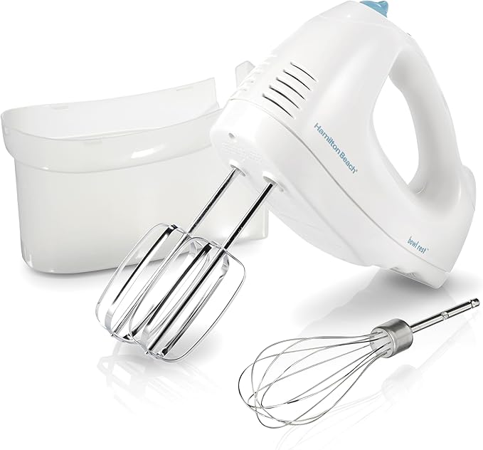 Hamilton Beach 4 Slice Toaster 24798 &amp Hand Mixer with Storage Case Beaters Whisk 250W