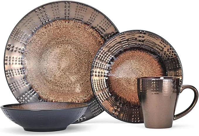 16-Piece Dinnerware Set Dinner Plates Service for 4 Plate Dish Kitchen Tableware Ceramic Dishes to Eat Sets