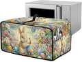 Bunny Flower Printed Toaster Cover Easter Egg Printed Heavy Duty Toaster Oven Dust Cover with Accessory Pockets Washable Kitchen Small Appliance Protector Easter Decor M