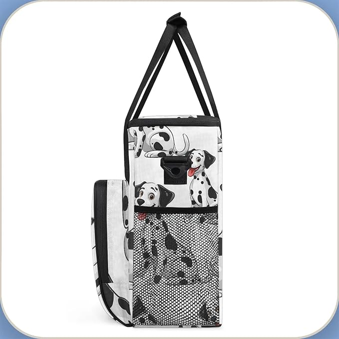 Cute Dalmatian Dog Coffee Maker Carring Bag Large Insulated Storage Organizer Case Tote Bags with Shoulder Strap for Travel Work Picnic