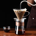 Bincoo Glass Pour Over Coffee Maker Set All-Glass Borosilicate V-shape 60° Cone Dripper &amp 500ml Coffee Carafe Server V-shape 60° Cone Drip Brewer with 50 V02 Filters