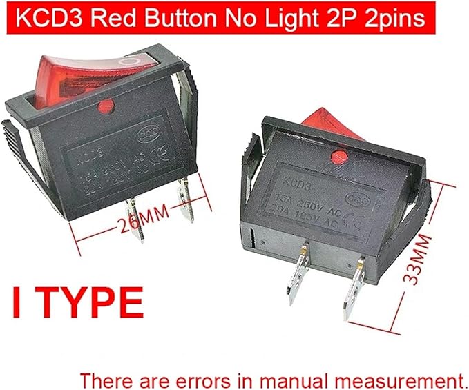 10 Pieces/lot Rocker Switch Rice Cooker Electric Frying pan Small Boat Type Power Button KCD3 Light 2/3 pin(I (10PCS))