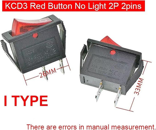 10 Pieces/lot Rocker Switch Rice Cooker Electric Frying pan Small Boat Type Power Button KCD3 Light 2/3 pin(I (10PCS))