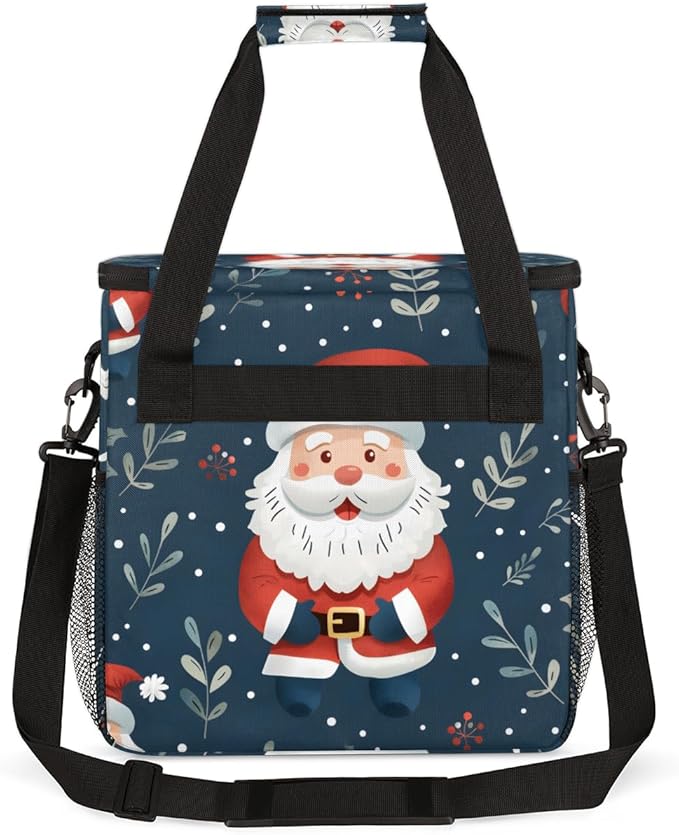 Mystical Santa Claus Coffee Maker Carrying Bag Glitter Santa Claus Travel Storage Bag Compatible with K-Mini or K-Mini Plus Single Serve Coffee Brewer Carrying Case with Pockets &amp Shoulder Strap