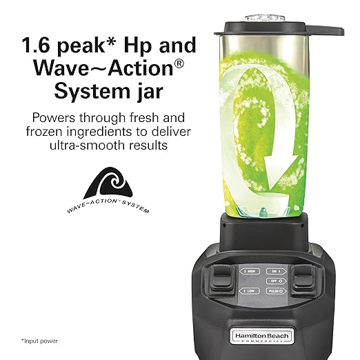 Hamilton Beach Commercial HBB255S Rio Stainless-Steel Bar Blender 1.6 Horsepower 32 Ounce Capacity NSF Certified