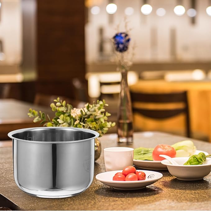 Ciieeo Rice Cooker Pot Inner Stainless Steel Inner Cooking Pot 3L Rice Cooker Inner Tank Cooker Liner Container Cooker Inner Pot Electric Pressure Cooker Pot for Kitchen