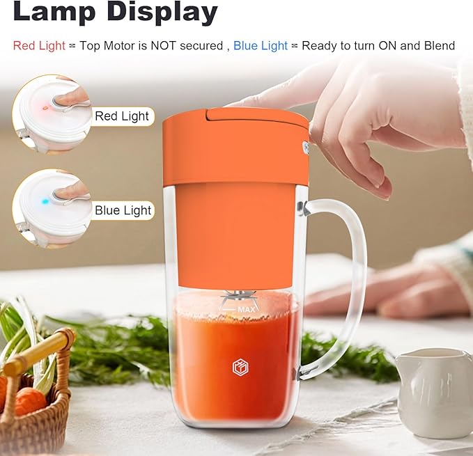 Portable Blender 10 oz Mini Personal Blender for Smoothies Fruits and Veggies with Rechargeable USB Easy to Clean suitable for Traveling or Camping