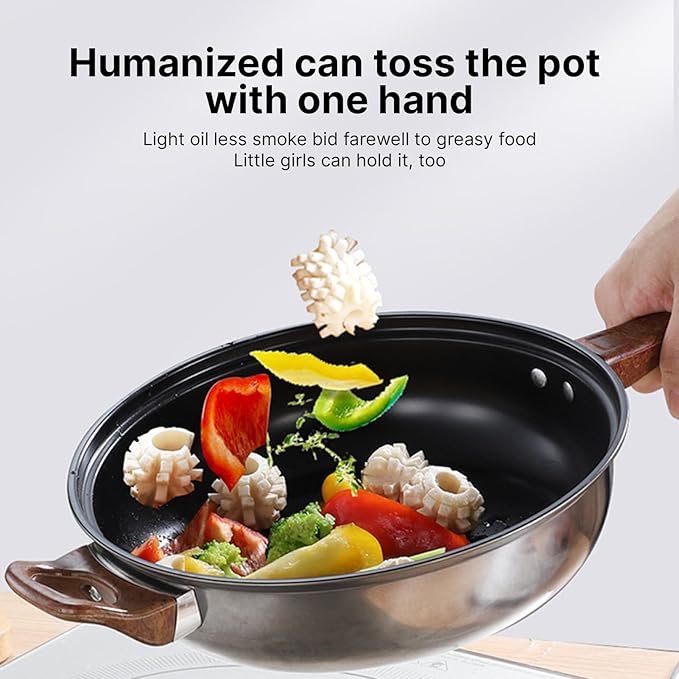 12Pcs Pots and Pans Set Nonstick Stainless Steel Cookware Set with Lids 3L Kettle Induction Compatible Dishwasher Safe PFOS PFOA for Home Kitchen Cooking Silver