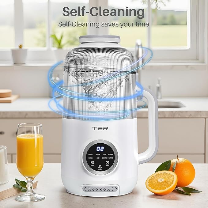 40oz Nut Milk Maker Machine 10 in 1 Automatic Soy Milk Maker for Homemade Almond Oat Soup Plant-Based Soybean Machine with Delay Start/Keep Warm/Boil Water/Self Cleaning/Quiet Blender White
