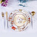 8 Piece Dinnerware Sets Bone China Dinner Plate Coffee cup set Scratch Resistant Microwave Oven Dishwasher Safered flowers