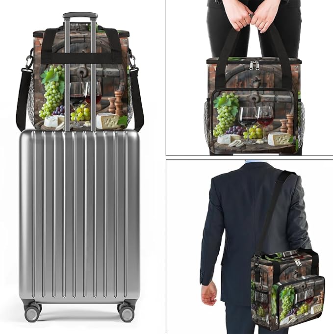 Coffee Maker Carrying Bag Grape Wine Single Cup Coffee Maker Travel Bag Compatible with Keurig K-Mini or K-Mini Plus Portable Storage Bag with Shoulder StrapAZ-193
