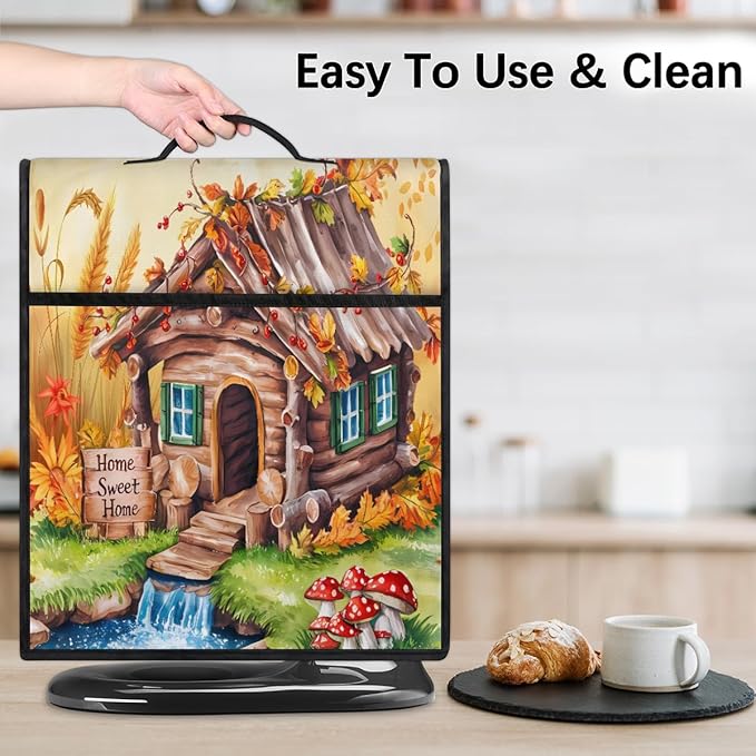 cfpolar Kitchen Aid Mixer Cover Compatible with 6-8 Quarts Farm Flowers Autumn Stand Mixer Cover Kitchen Aid Mixers Accessories Appliance Organizer Bag Dust Covers with Zipper Pocket