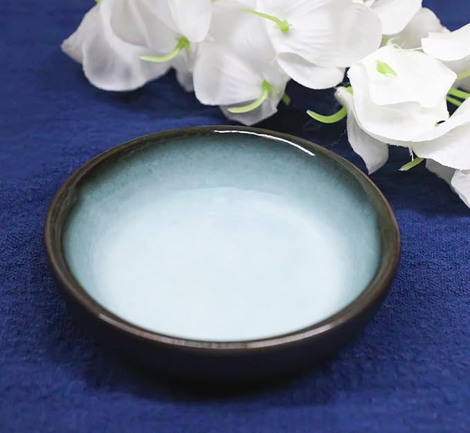 Ebros Gift Blue Sky Stars Artistic Seikai Porcelain Collection Dinnerware Serveware Kitchenware Set Asian Japanese Dining Restaurant Supply (Pack Of 6 Round Condiment Sauce Dishes 1.5oz)
