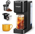 Single Serve Hot &amp Iced Coffee Maker with Strong Brew 40oz Removable Reservoir 6 Brew Sizes Compatible with K Cup and Grounds Compact for Home Office RV and Dorm Black (2.0 Version)