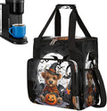 Halloween Alpine Cow Bat Pumpkin Coffee Maker Carring Bag Travel Carrying Storage Tote Bag Compatible with Keurig K-Mini or K-Mini Plus Portable Single Serve Coffee Brewer Case with Pockets