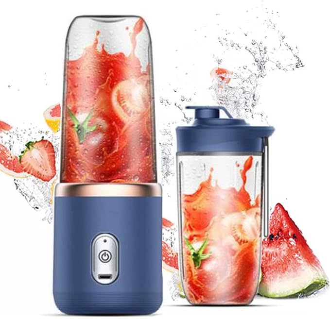 Portable Blender 14 Oz Usb Personal Size Mini Fruit Juice Mixer Strong Cutting Power with Six Blades for Smoothie Fresh JuiceShakes and Smoothies