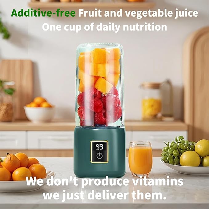 Portable Blender Mini Blendersmall blender for smoothies 12 Blades Perfect for Blending Small Convenient Multifunctional with Digital Touch Screen Suitable for Family Travel (olive green)