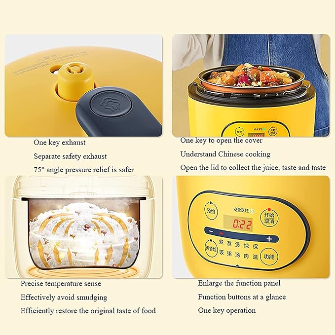 Rice Cooker 5-Layer Gathering Energy Non-Stick Inner24H Reservation Rice Cooker for Family Dormitoryfor 1-3 People