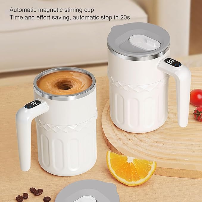Self Stirring Coffee Mug 300ml USB Rechargeable Coffee Mug Smart Temperature Sensor with LED Screen Ideal for Protein Powder &amp Milk Mixing