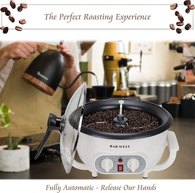 Improved Coffee Roasters for Home Use 110V Household Coffee Roaster Machine with Timer Large Batch Coffee Bean Roaster for Beginner Nut Peanut Chestnuts