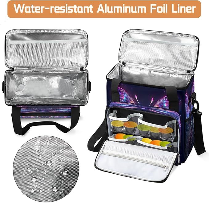 Glowing Butterfly Coffee Maker Carring Bag Travel Carrying Storage Tote Bag Compatible with Keurig K-Mini or K-Mini Plus Portable Single Serve Coffee Brewer Case with Pockets for K-cup Pods
