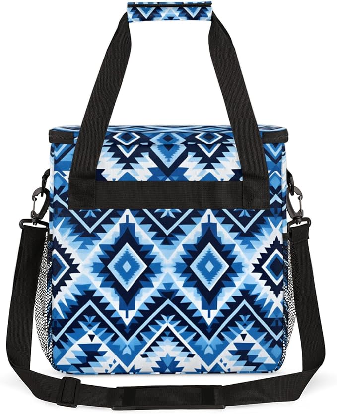 Vintage Striped Pattern Coffee Maker Carrying Bag Traditional Aztec Travel Storage Bag Compatible with K-Mini or K-Mini Plus Single Serve Coffee Brewer Carrying Case with Pockets &amp Shoulder Stra