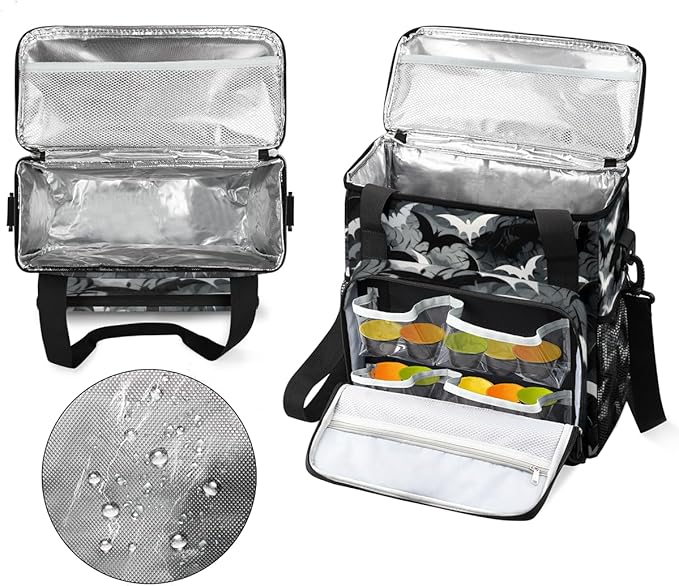 Magical Bat Coffee Maker Carrying Bag Graffiti Bat Travel Storage Bag Compatible with K-Mini or K-Mini Plus Single Serve Coffee Brewer Carrying Case with Multiple Pockets &amp Shoulder Strap