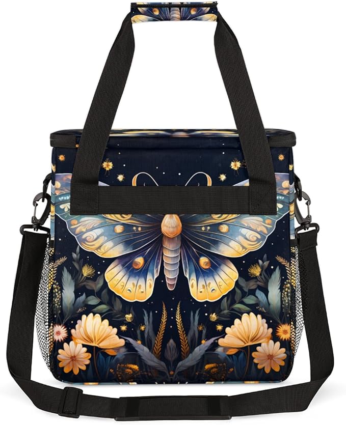 Gothic Butterfly Coffee Maker Carrying Bag Dreamy Butterfly Travel Storage Bag Compatible with K-Mini or K-Mini Plus Single Serve Coffee Brewer Carrying Case with Multiple Pockets &amp Shoulder Str
