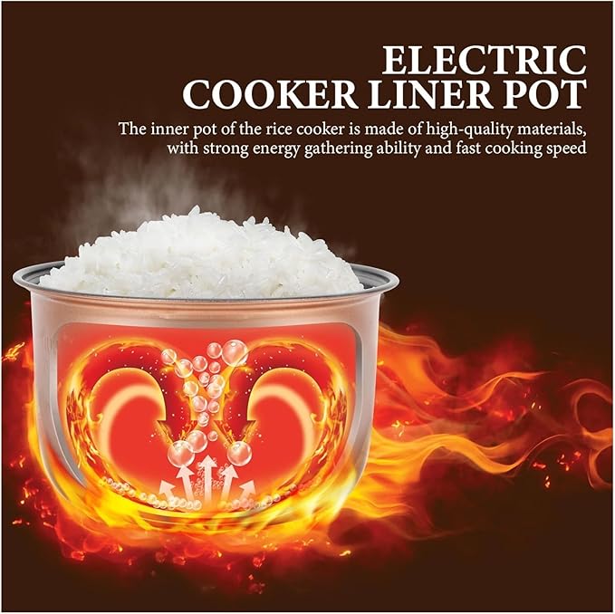 2L Electric Rice Cooker Inner Pot Non Stick Rice Cooker Inner Pot Size18.50X18.50X10.80cm/7.27X7.27X4.24in