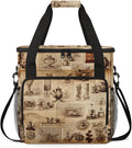 Retro Coffee Coffee Maker Travel Bag for Keurig K-Mini/K-Mini Plus Insulated Waterproof Tote with Pockets for K-Cup Portable Single-Serve Brewer Case