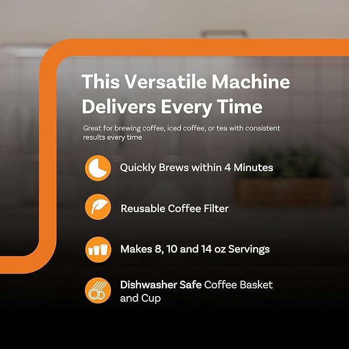 Single Serve Coffee Maker Hot Brewer Stainless Steel Travel Cup Black