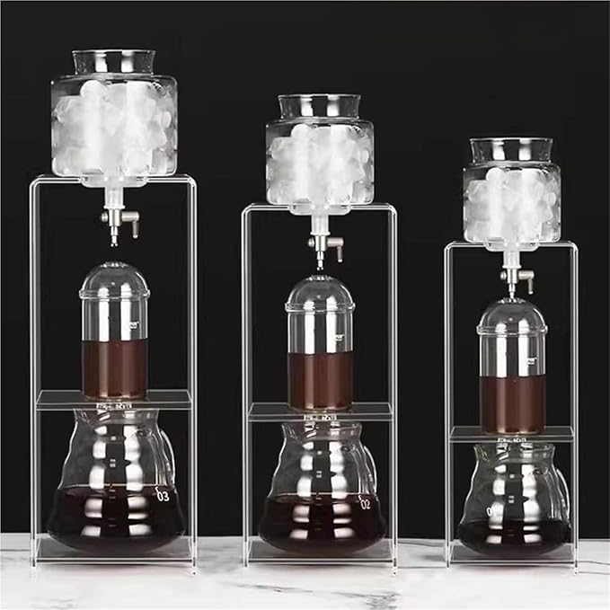 Cold Brew Drip Tower Ice Coffee Slow Drip Coffee Maker with Stainless Steel Filter and Acrylic Base Adjustable Flow for Office Coffee Lovers(800ML)