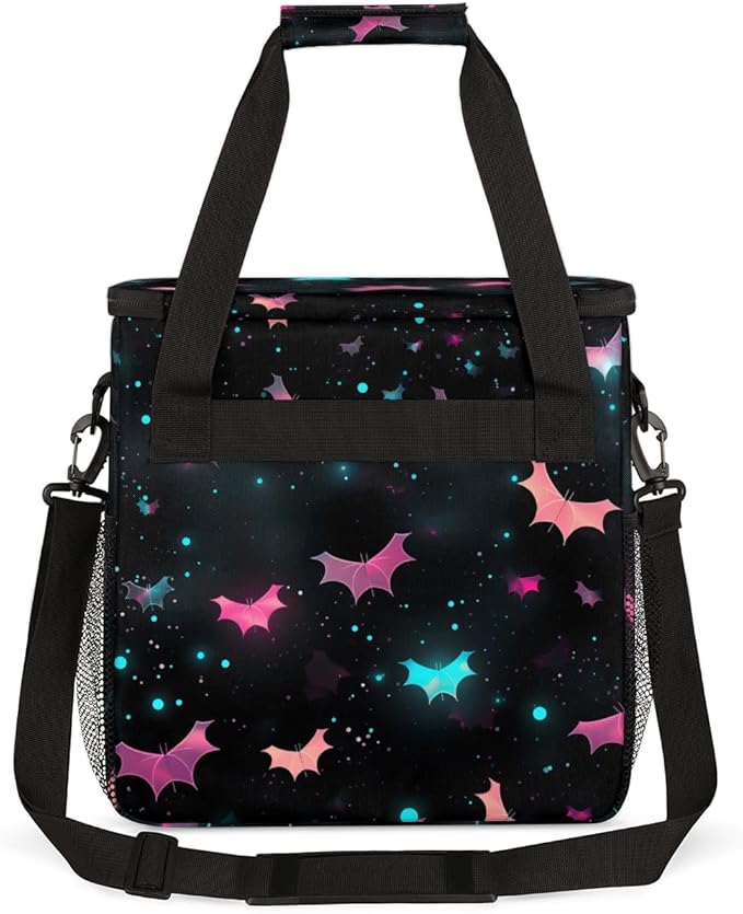 Gothic Bat Coffee Maker Carrying Bag Magical Bat Travel Storage Bag Compatible with K-Mini or K-Mini Plus Single Serve Coffee Brewer Carrying Case with Multiple Pockets &amp Shoulder Strap