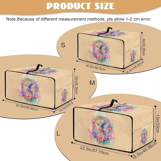 Toaster Cover Sea Turtle Hummingbird Flower Printed Bread Maker Machine Covers Heavy Duty Microwave Toaster Oven Dust Cover for Kitchen Counter Kitchen Small Appliance Cover L