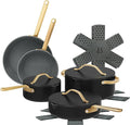 12-Piece Ceramic Non-Stick Cookware Set | Pots and Pans with Strainer Lids &amp Pour Spouts | Induction &amp Oven Safe to 500°F | PFOA-Free Stay-Cool Handles