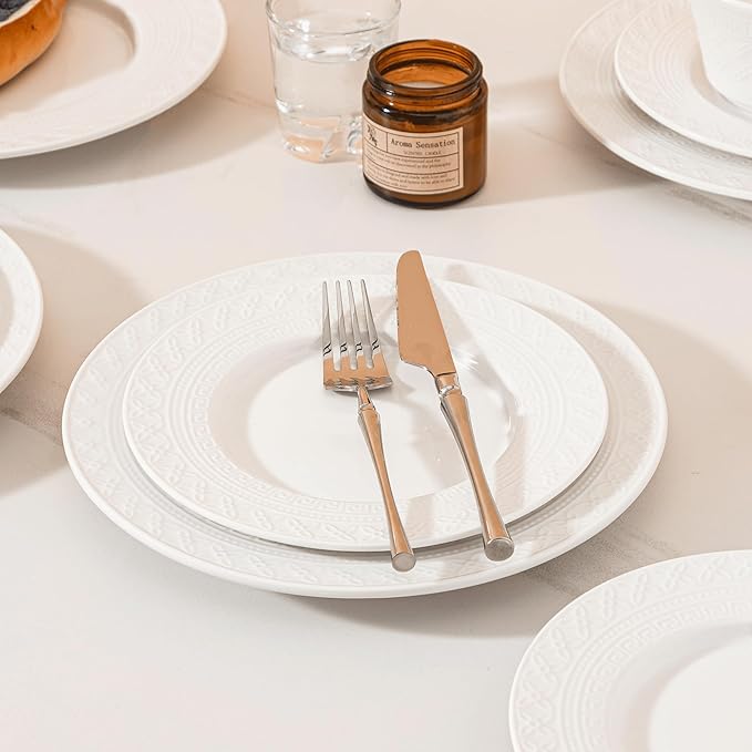 Dinnerware sets plates and bowls sets modern platesCeramic Dinnerware Sets12 Pieces Porcelain Lightweight PlatesScratch Resistant Dish Set (style - 6 4 - Set (12pcs))