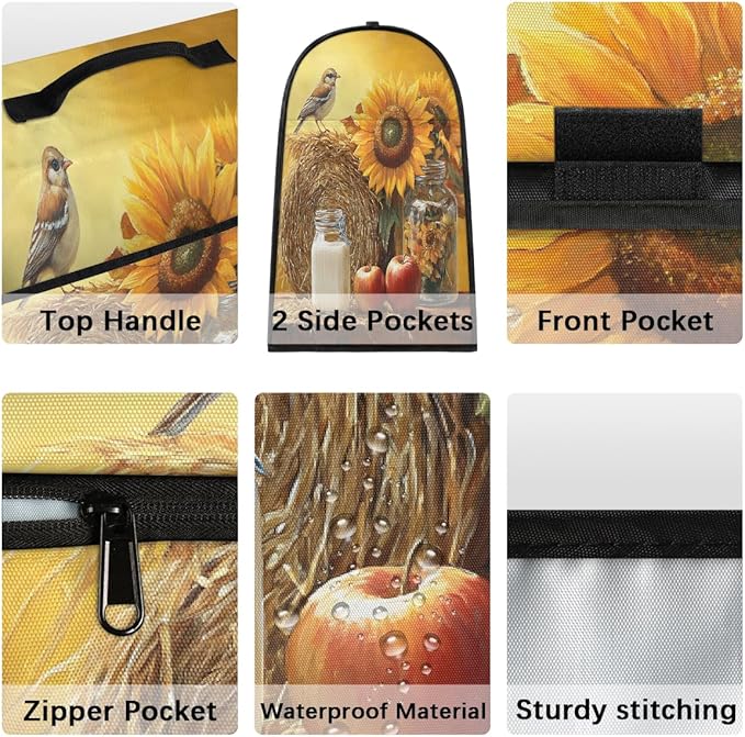 cfpolar Kitchen Aid Mixer Cover Compatible with 6-8 Quarts Sunflower Animal Bird Apples Stand Mixer Cover Kitchen Aid Mixers Accessories Appliance Organizer Bag Dust Covers with Zipper Pocket