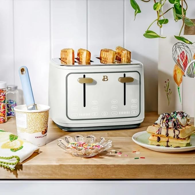 Four-slot Digital Touch Display Toaster with LED Countdown Extra Wide Self-Adjusting Slots Powerful Even Toasting