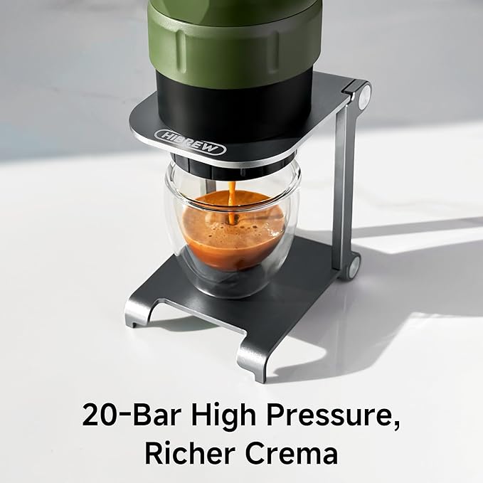 HIBREW H4C Explorer - Portable Electric Espresso Maker USB-C Rechargeable for Coffee Pods &amp Ground Coffee Compact for Home and Travel with Foldable Holder &amp Carrying Case