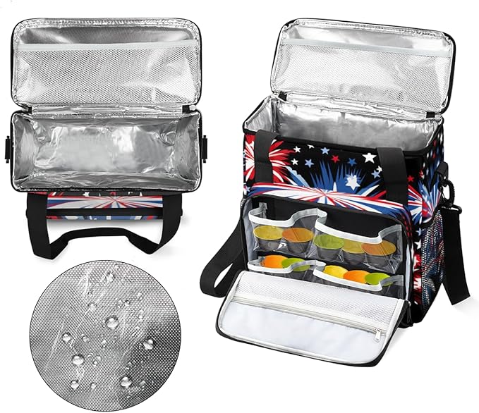 4th of JulySparklers Coffee Maker Carrying Bag Portable Travel Storage Tote Bag Compatible with K-Mini or K-Mini Plus Single Serve Coffee Brewer Carrying Case with Multiple Pockets &amp Shoulder S