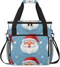 Abstract Santa Claus Coffee Maker Carrying Bag Watercolor Santa Claus Travel Storage Bag Compatible with K-Mini or K-Mini Plus Single Serve Coffee Brewer Carrying Case with Pockets &amp Shoulder St