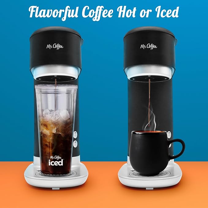 Mr. Coffee Iced Coffee Maker Single Serve Hot and Cold Coffee Maker with 22 ounce Reusable Tumbler Filter and Wholesalehome Cloth