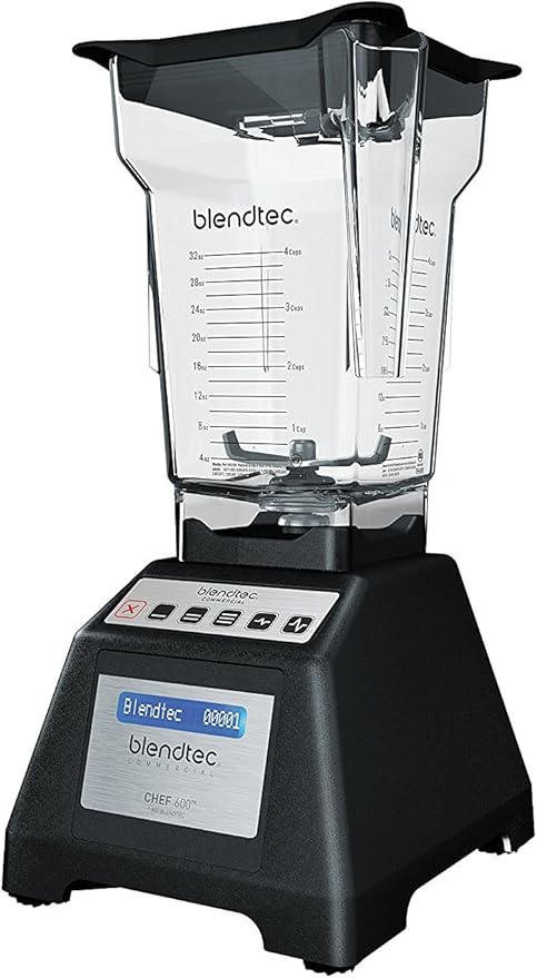 Blendtec - Chef 600 - Professional Blender with FourSide Jar - Commercial Blender -Self-Cleaning - 3 Preprogrammed + Pulse Cycles - Customizable Presets - Black